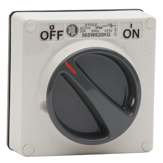 Picture of Switch - KG Series, 20A, 500V, 6-Pole, Grey