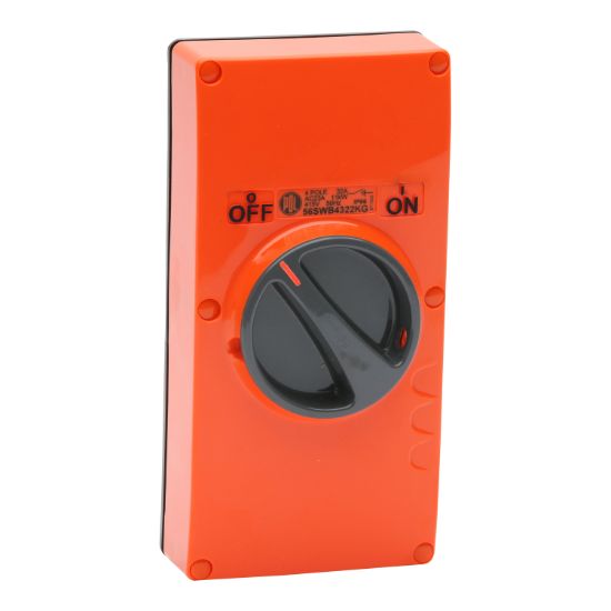 Picture of Switch - Base Mount, 32A, 415V, 4-Pole, 2-Gang, Resistant Orange