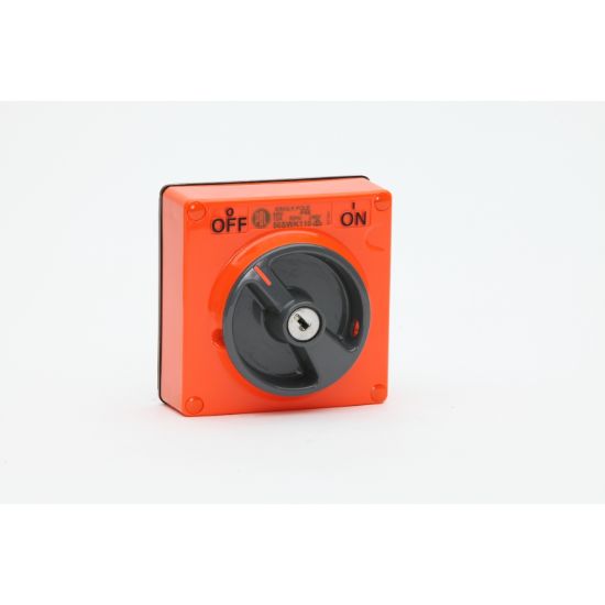 Picture of Switch - Keylock, 10A, 240V, 1-Pole, Resistant Orange