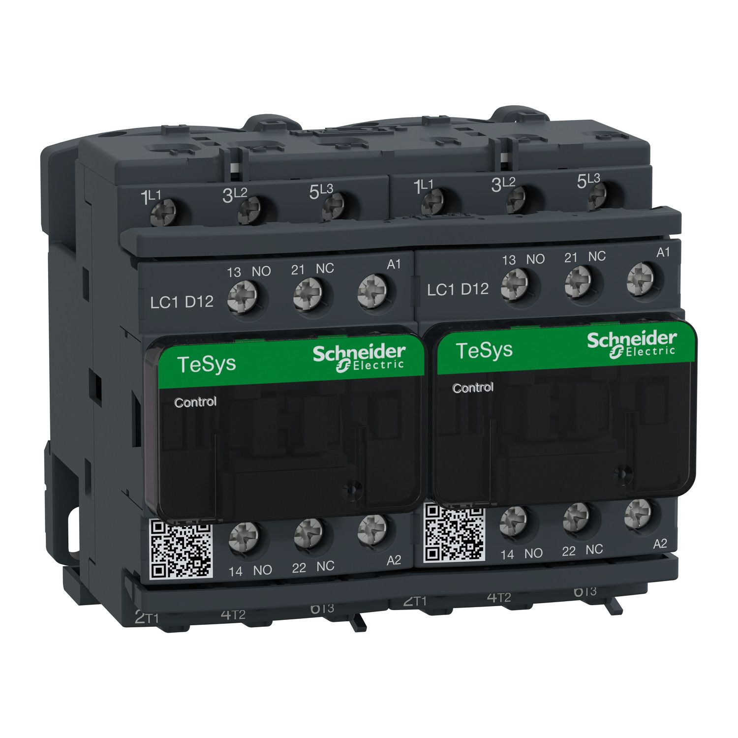 Picture of Reversing Contactor, TeSys Deca, 3P(3NO),AC-3, <=440V 12A,24V AC 50/60Hz coil, screw clamp terminals