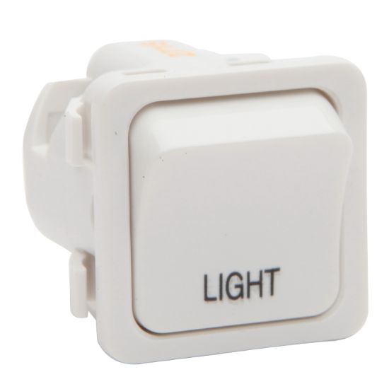 Picture of Switch 600 Series Mechanism - Single-pole - 1-gang - Marked LIGHT - 250 V - 20 A / 16 AX - White