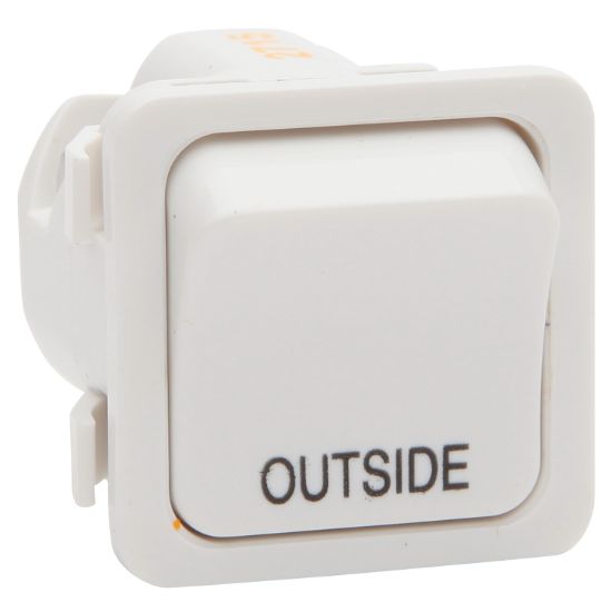 Picture of Switch 600 Series Mechanism - Single-pole - 1-gang - Marked OUTSIDE - 250 V - 20 A / 16 AX - White