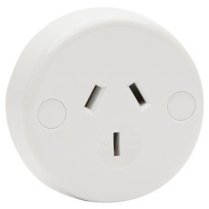 Picture of Single Round Flush Unswitched Shuttered Socket; General Accessories, 10A, 250V, White