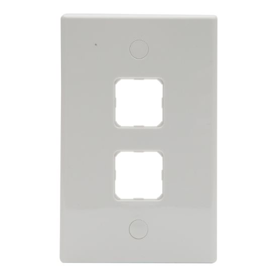 Picture of 2 Aperture Grid Switch Plate; Vertical/Horizontal Mount, White