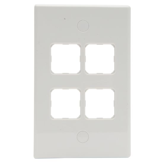 Picture of 4 Aperture Grid Switch Plate; Vertical/Horizontal Mount, White