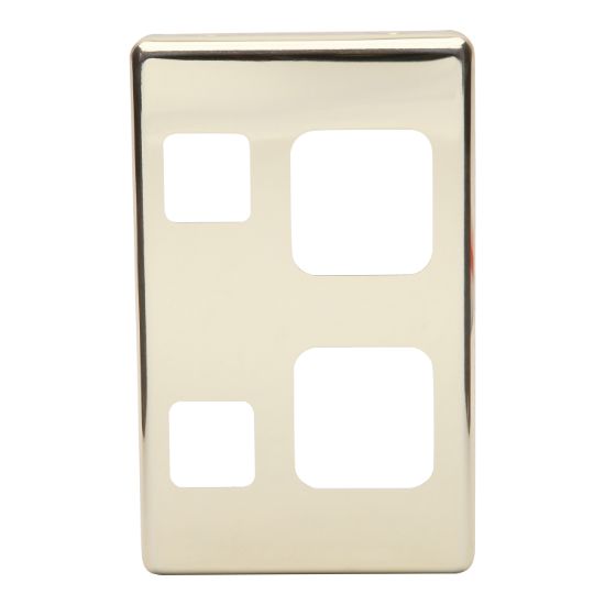 Picture of Clip-On Socket Cover Plate For Vertical Double Switch Socket, Polished Brass