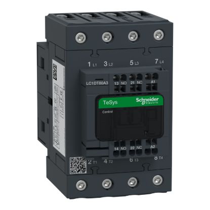 Picture of Contactor, TeSys Deca, 4P(4 NO), AC-1, <=440V, 80A, 230V AC 50/60Hz coil, spring terminal