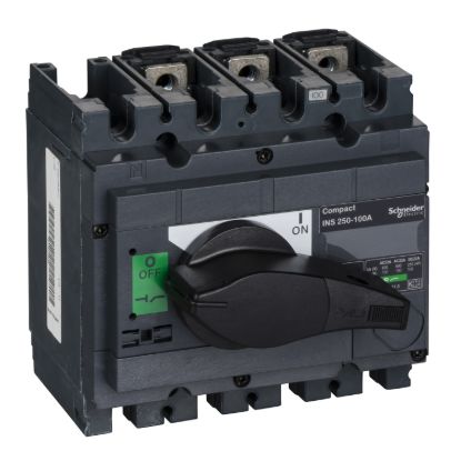 Picture of Switch disconnector, ComPact, Compact INS250-100 , 100 A, standard version with black rotary handle, 3 poles