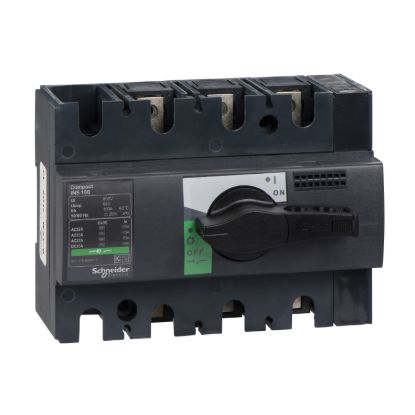 Picture of Switch disconnector, ComPact, Compact INS100 , 100 A, standard version with black rotary handle, 3 poles