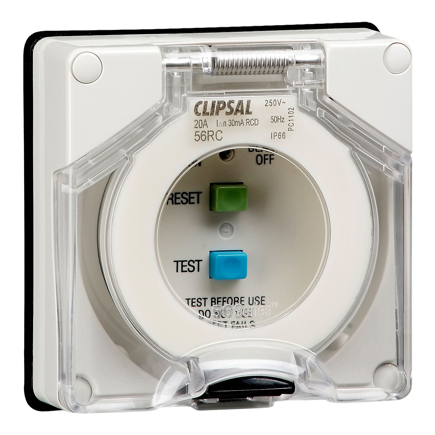 Picture of Residual Current Circuit Breaker, Clipsal - 56 Series, 2 Pole, 20A, 30mA, Less Enclosure
