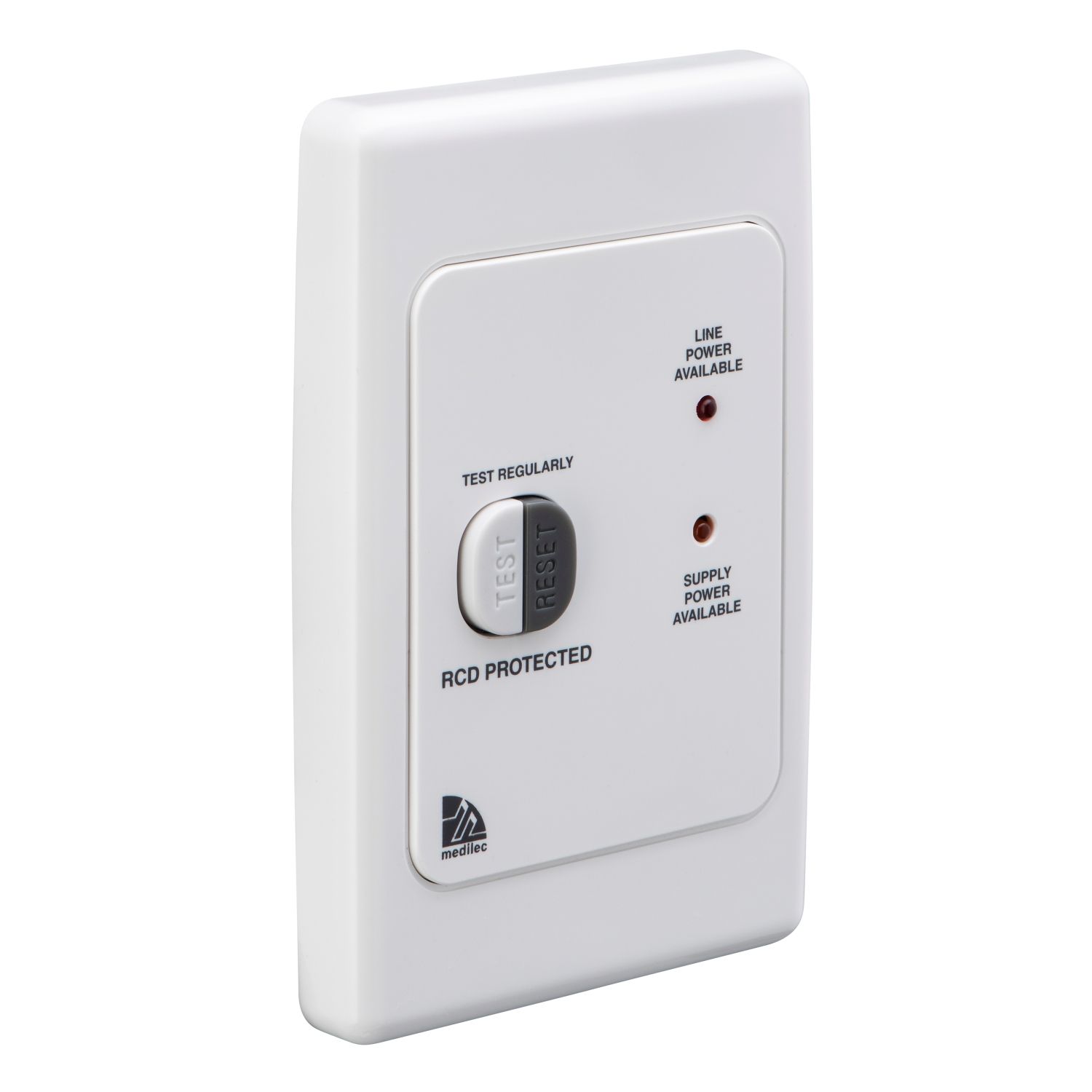 Picture of Residual Current Circuit Breaker, Medilec, 2 Pole, 20A, 10mA, Vertical