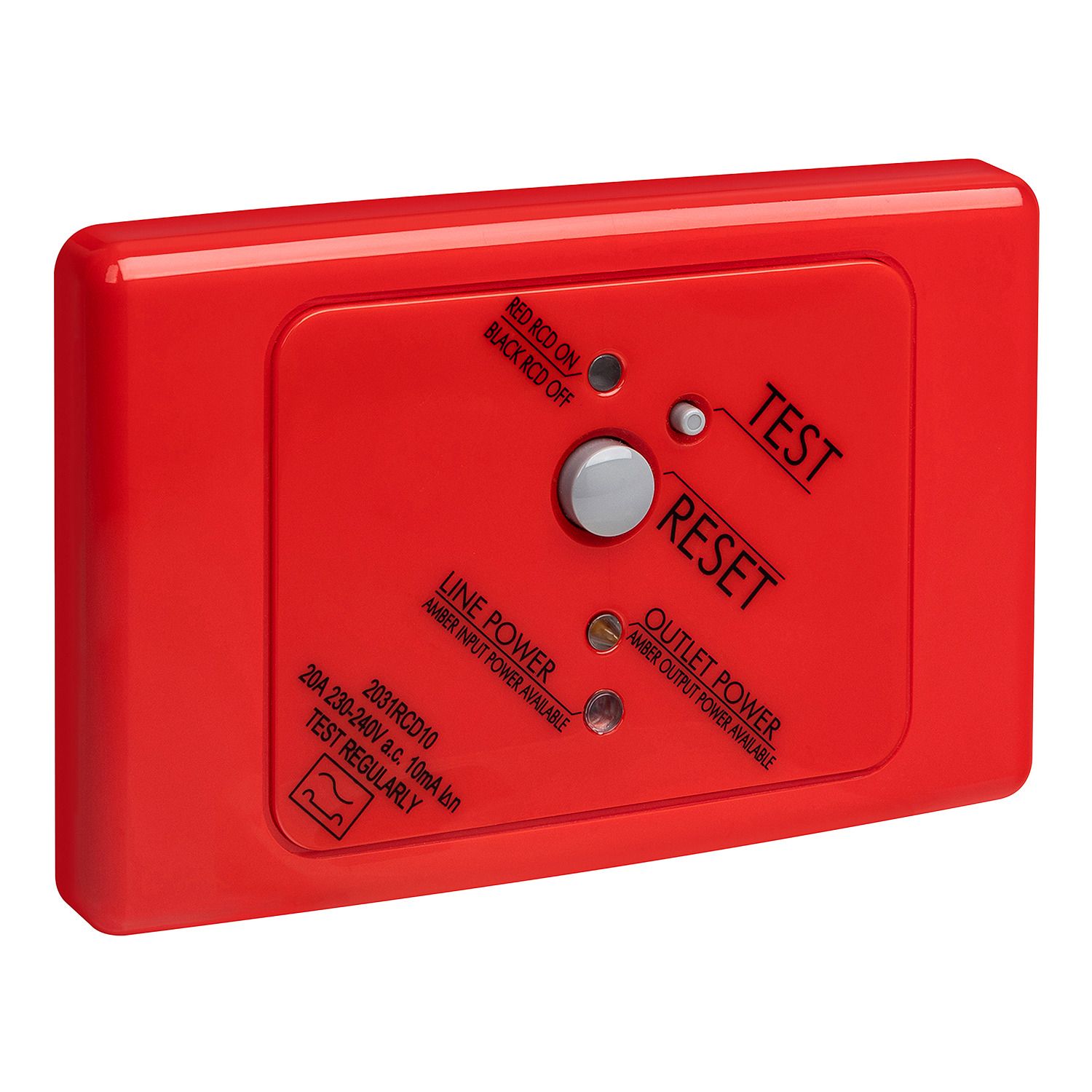 Picture of Residual Current Circuit Breaker, Medilec, 2 Pole, 20A, 10mA, 250V, Horizontal