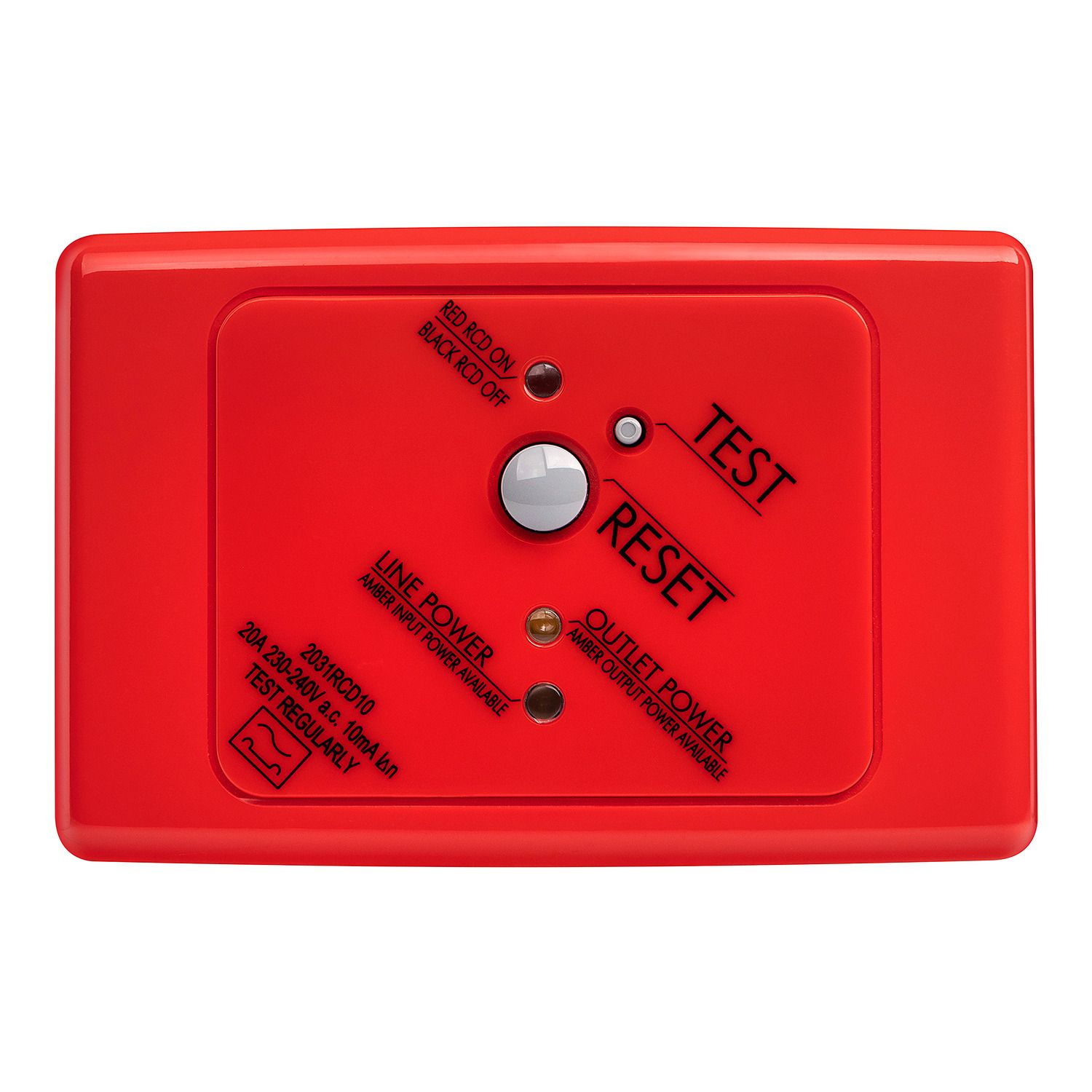 Picture of Residual Current Circuit Breaker, Medilec, 2 Pole, 20A, 10mA, 250V, Horizontal