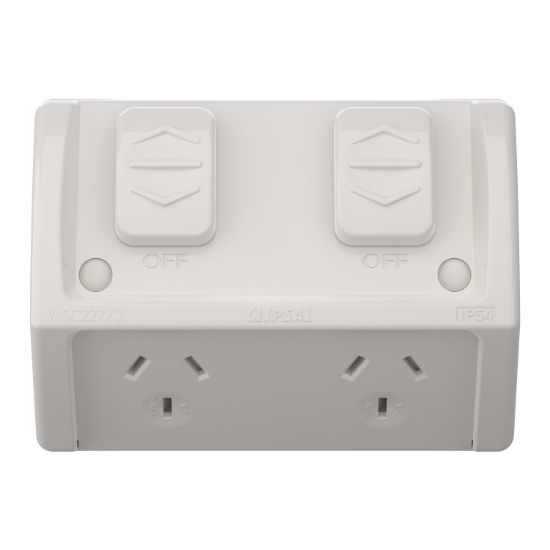 Picture of Socket, Weathershield, Twin, 10A, 250VAC, IP54