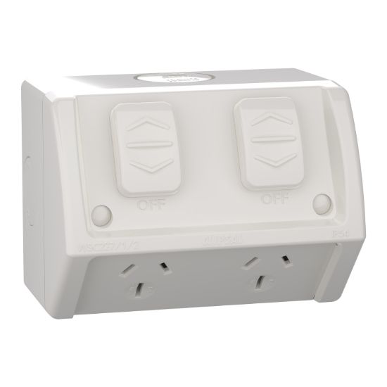 Picture of Socket, Weathershield, Twin, 15A, 250VAC, IP54