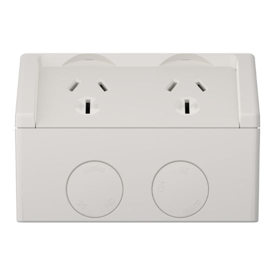 Picture of Socket, Weathershield, Twin, 15A, 250VAC, IP54