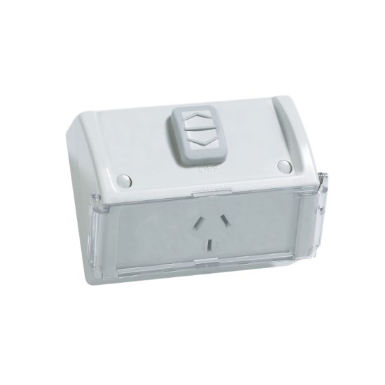 Picture of Single Switch Socket Outlet, Weathershield, 250V, 10A, Weather Proof, Flap