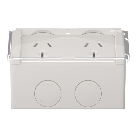 Picture of Socket, Weathershield, Twin, Flap, 10A, 250VAC, IP54