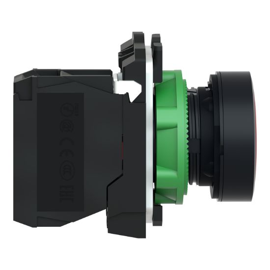 Picture of Push button, Harmony XB5, plastic, flush, red, 22mm, spring return, unmarked, 1NC