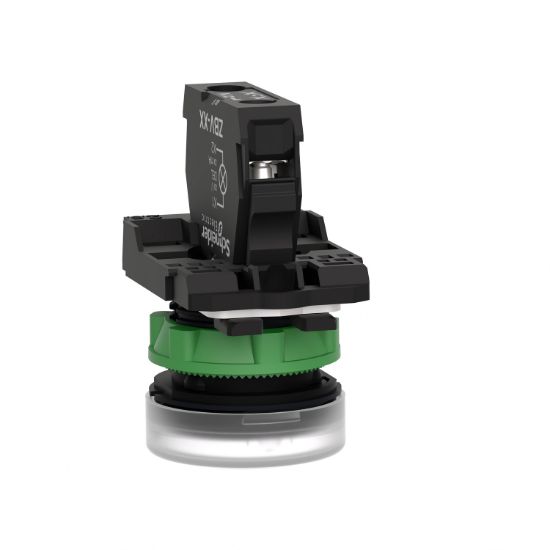 Picture of Pilot light, Harmony XB5, grey plastic, white, 22mm, universal LED, plain lens, 230...240V AC