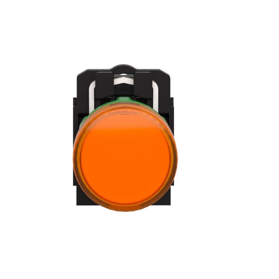 Picture of Pilot light, Harmony XB5, grey plastic, orange, 22mm, universal LED, plain lens, 24V AC DC
