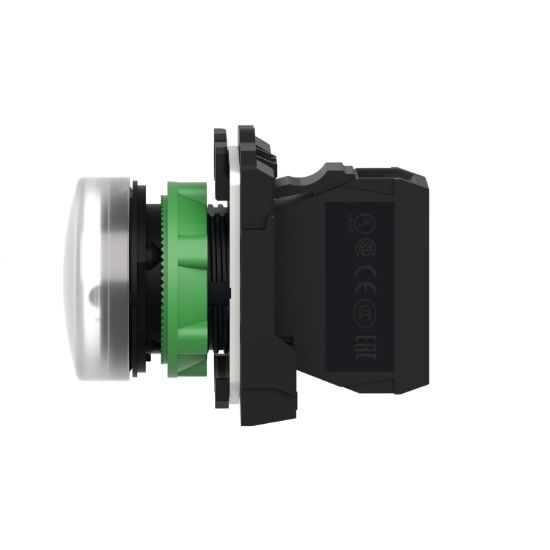 Picture of pilot light, Harmony XB5, grey plastic, white, 22mm, universal LED, plain lens, 110...120V AC