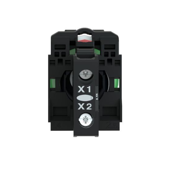 Picture of pilot light, Harmony XB5, grey plastic, red, 22mm, universal LED, plain lens, 110...120V AC