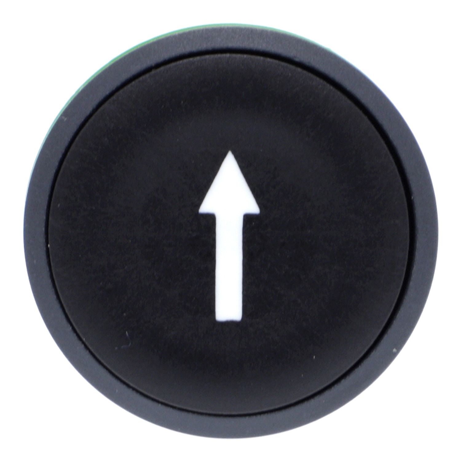 Picture of Push button head, Harmony XB5, plastic, flush, black, 22mm, spring return, marked DOWN ARROW