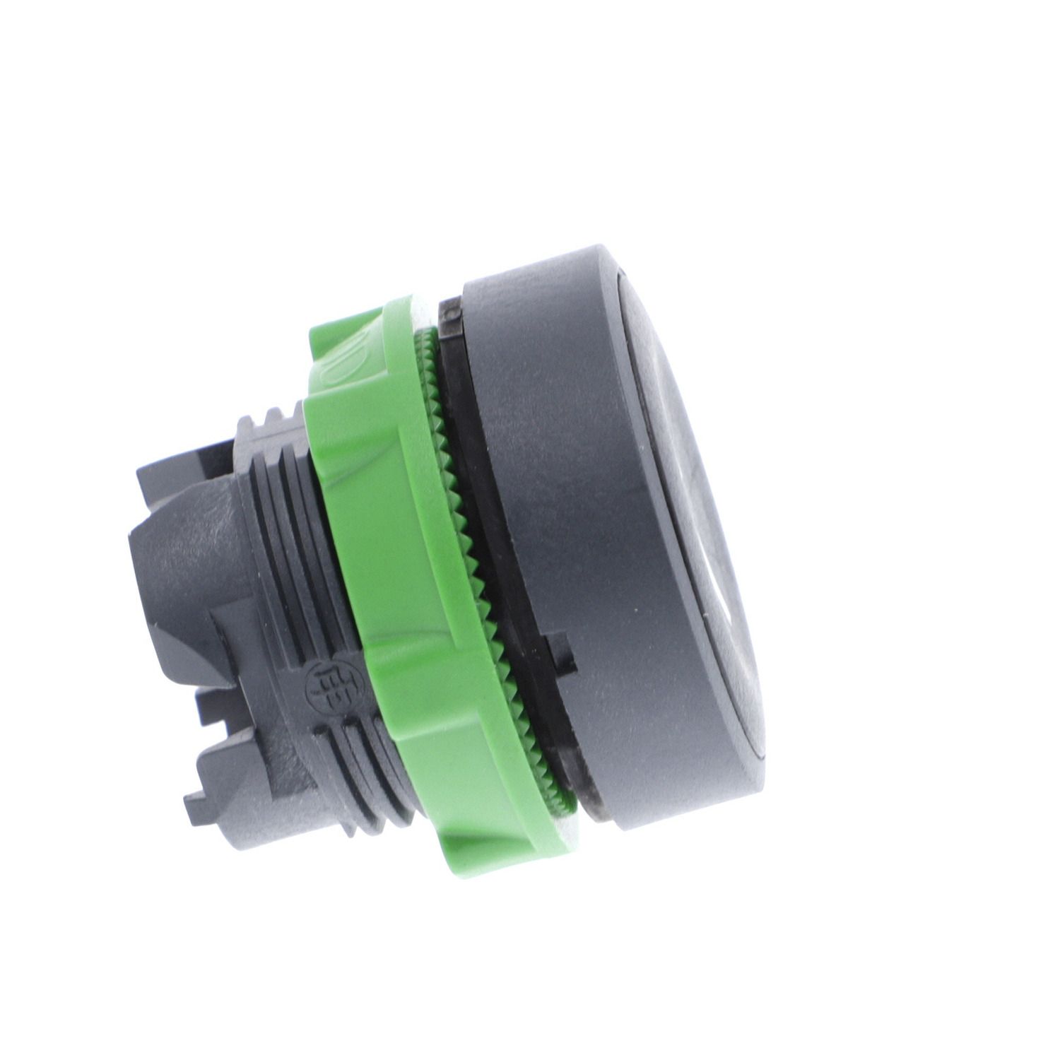 Picture of Push button head, Harmony XB5, plastic, flush, black, 22mm, spring return, marked DOWN ARROW