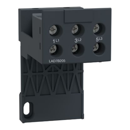 Picture of Adapter terminal block, TeSys LR9, TeSys Deca, for separate mounting of LRD04L-D32L LR3D04L-D32L LR9D01-D32