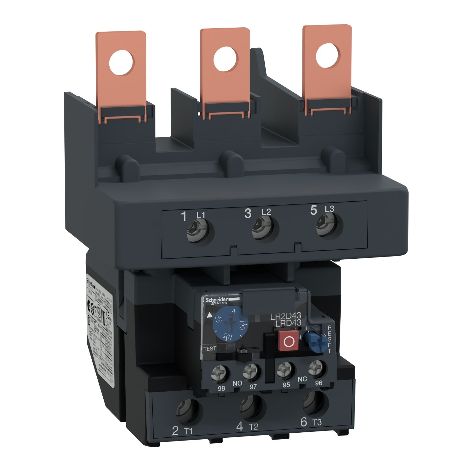 Picture of Thermal Overload Relays, TeSys LR.D, TeSys Deca, 95...120A, class 10A, lug clamps