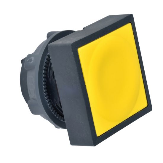 Picture of Head for non illuminated push button, Harmony XB5, yellow square flush pushbutton Ø22 mm push unmarked