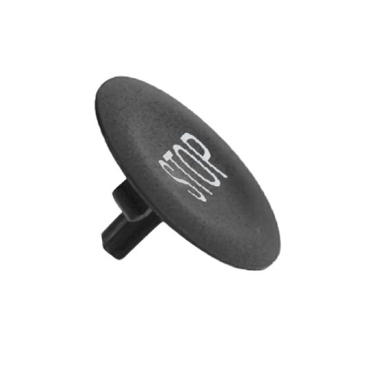 Picture of black cap marked STOP for circular pushbutton 22mm
