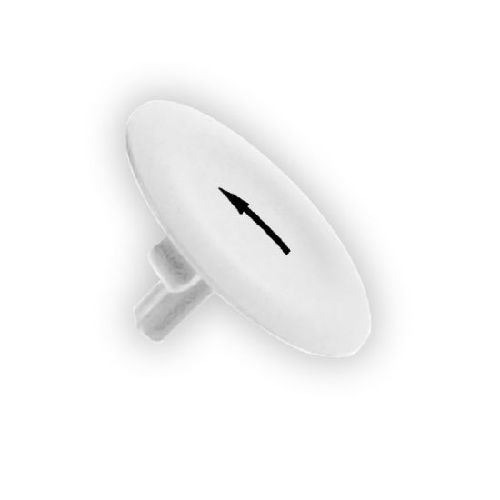 Picture of Cap for push button head, Harmony XB4, plastic, white, 22mm, black marked arrow