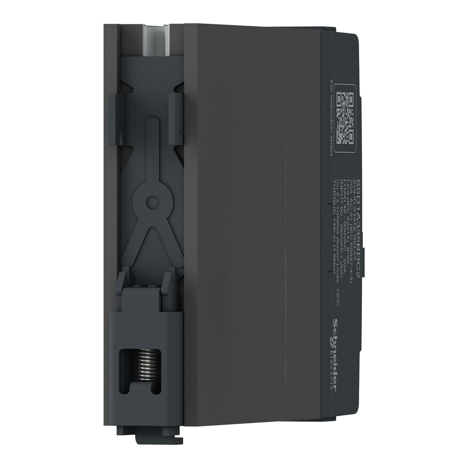 Picture of DIN rail mount relay,  Harmony Solid State Relays, 35A, zeroVoltage switching, contactor configuration, input 4...32V DC, output 48...600V AC