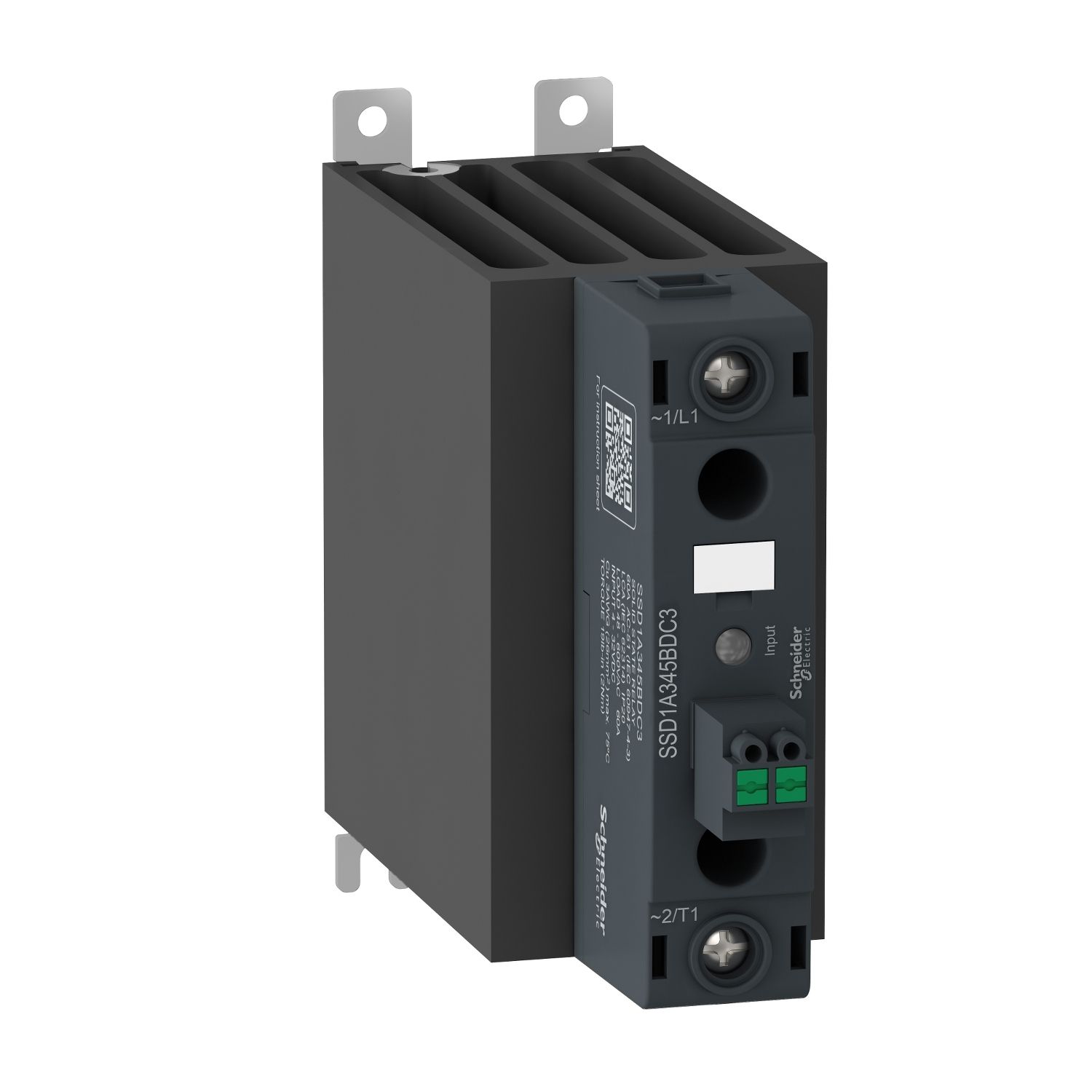 Picture of DIN rail mount relay, Harmony Solid State Relays, 45A, zeroVoltage switching, contactor configuration , input 4 to 32V DC, output 48 to 600V AC
