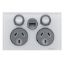 Picture of Socket Outlet, Saturn Series, Twin switched, Assembled, Single USB charger, Horizontal, 240 V, 10 A