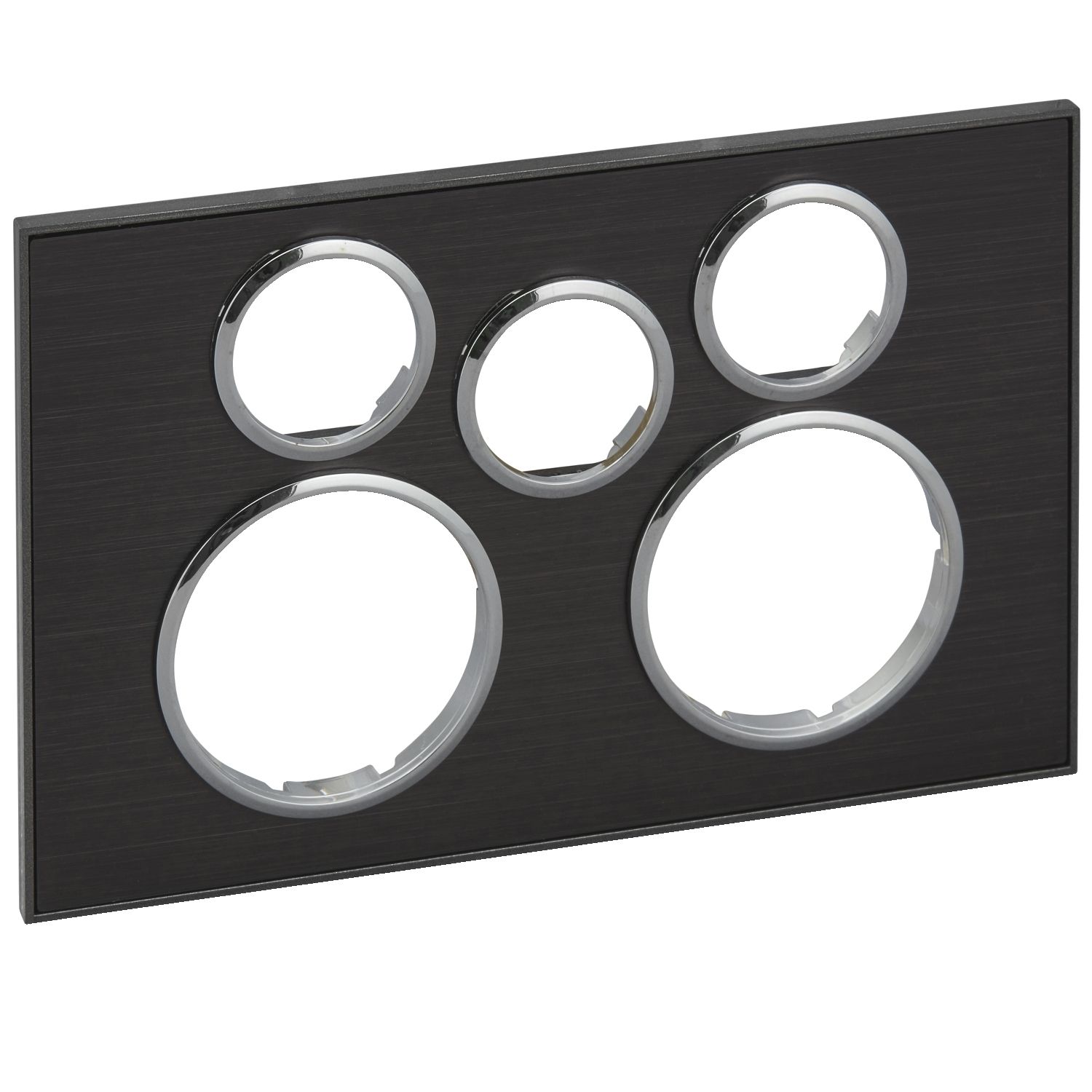 Picture of Cover Socket Outlet, Saturn Series, Twin switched, Extra switch aperture, Horizontal