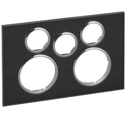 Picture of Cover Socket Outlet, Saturn Series, Twin switched, Extra switch aperture, Horizontal