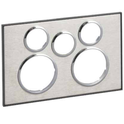 Picture of Cover Socket Outlet, Saturn Series, Twin switched, Extra switch aperture, Horizontal