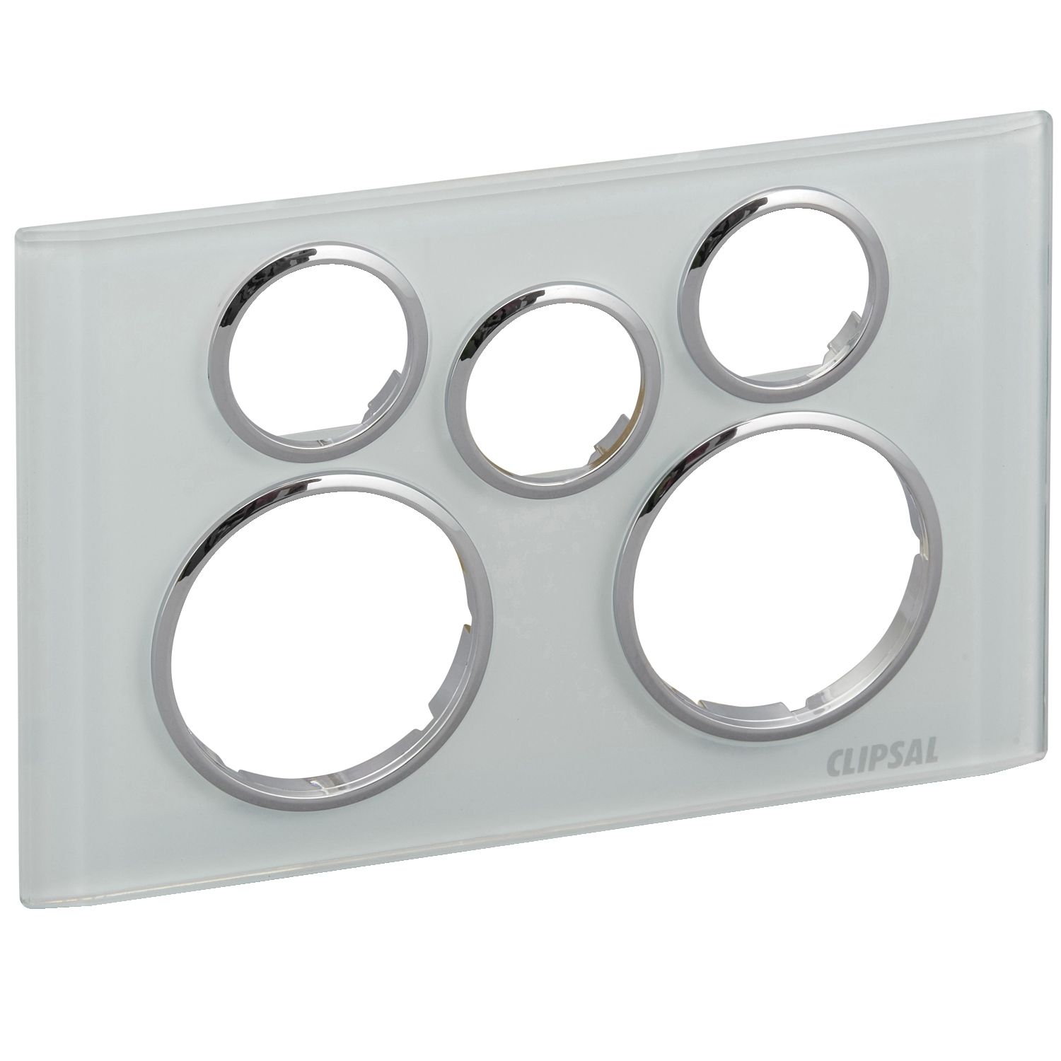 Picture of Cover Socket Outlet, Saturn Series, Twin switched, Extra switch aperture, Horizontal