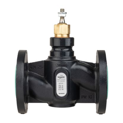 Picture of Venta V211 Globe Valve, 2-Way, PN16, Flanged, DN25, 10 kvs, Nodular Iron Body and Seat, Brass Plug, Stem Up Closed.