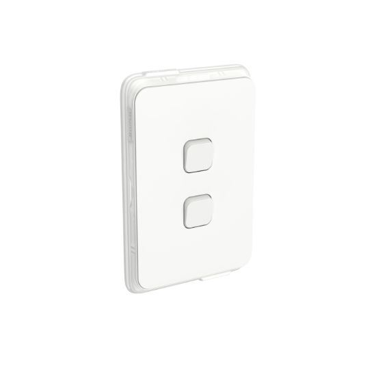 Picture of Switch, Clipsal Iconic, Vertical 2 Gang, 1/2 Way 10AX,230/240V, IP44