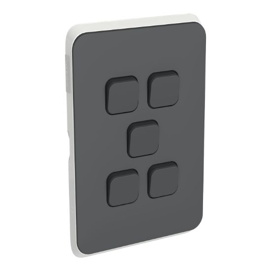 Picture of Switch Plate Skin, Clipsal Iconic, 5 Gang, Horizontal/Vertical Mount