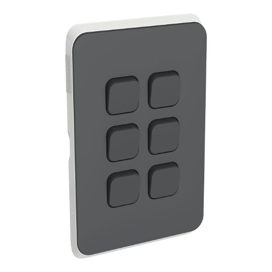 Picture of Switch Plate Skin, Clipsal Iconic, 6 Gang, Horizontal/Vertical Mount