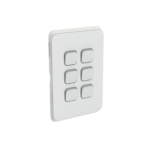 Picture of Switch Plate Skin, Clipsal Iconic, 6 Gang, Horizontal/Vertical Mount