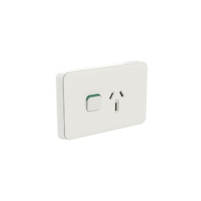 Picture of Single Power Point Skin, Clipsal Iconic, Horizontal Mount, 250V, 15A, Clip-On
