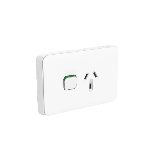 Picture of Single Switch Socket Outlet, Clipsal Iconic, Horizontal Mount, 250V, 10A