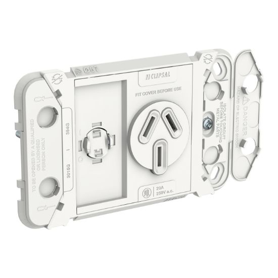 Picture of Grid Socket, Clipsal Iconic, Horizontal Single, 20A, 250V