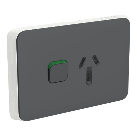 Picture of Single Power Point Skin, Clipsal Iconic, Horizontal Mount, 250V, 10A, Clip-On